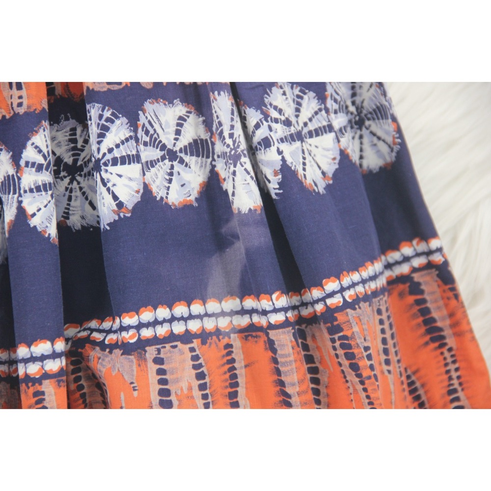 Vintage Jack Schnittman Full Midi Skirt S Blue Orange Tie Dye Boho Hippie #1006 - Picture 12 of 16